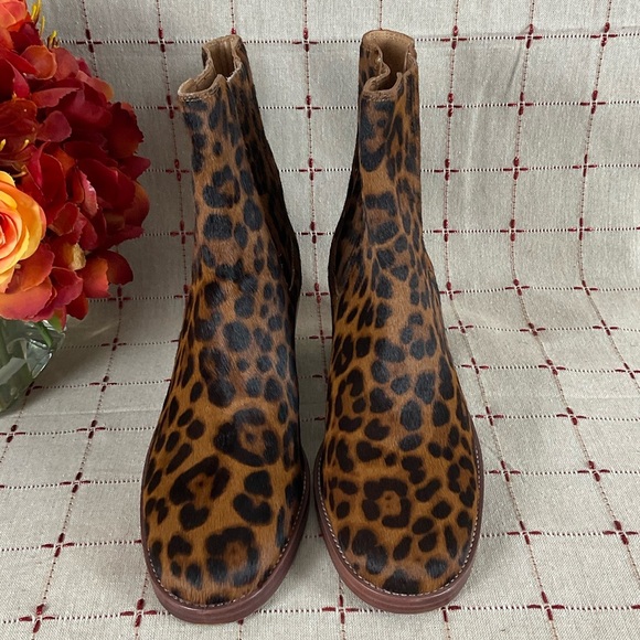 🍄HP🍄 Madewell The Autumn High Chelsea Boots Leopard Calf Hair NWOB Size 8 - Picture 5 of 8